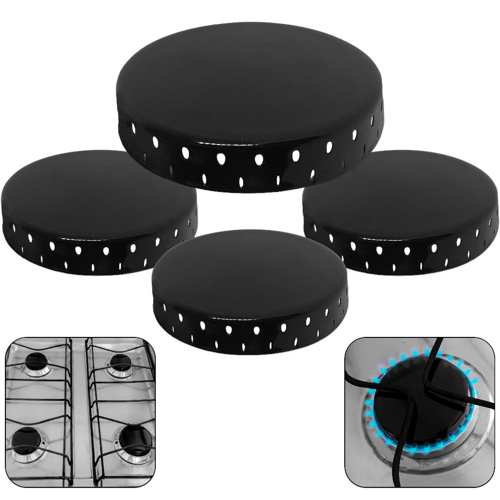 4 Tampas espalhadores para Boca de Fogão Dako New Up, 3 pequenas/ 1 Grande
