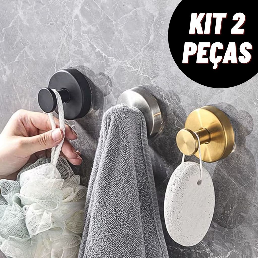 Gancho De Ventosa De Aço Inoxidável Cabide De Armazenamento Rolamento De Carga Forte E Sem Perfurações À Prova D'água