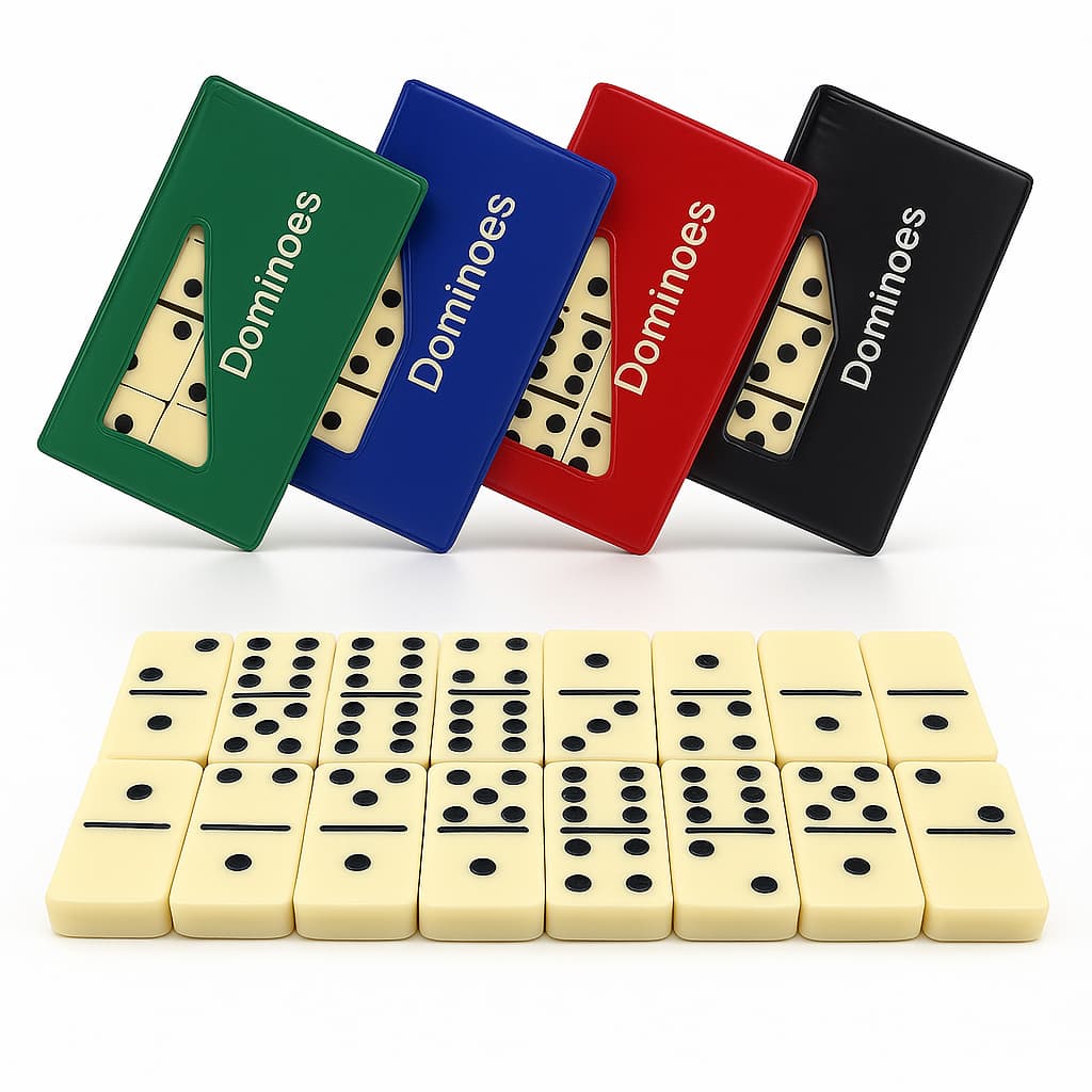 Jogo Dominó Profissional 28 Peça De Osso Estojo Maleta Brincadeira Oferta Resistente Qualidade Ótima