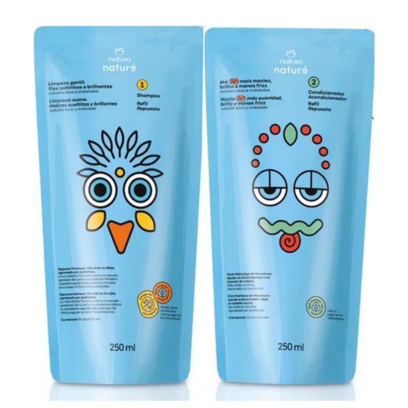 Refis Shampoo + Condicionador Cabelos Lisos e Ondulados  Naturé 250ml cada