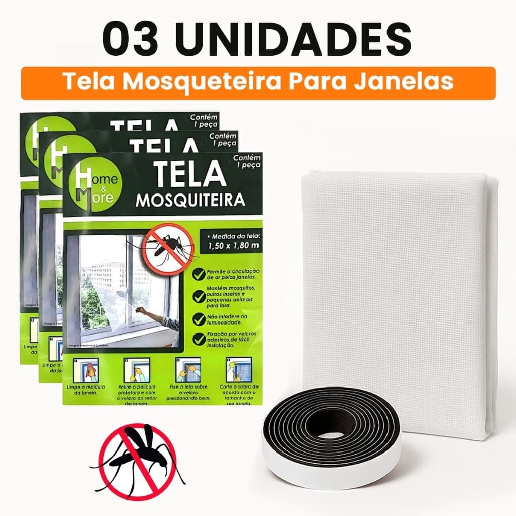 Telas Mosquiteiro 150x180cm Velcro Adesivo Janela Anti Inseto