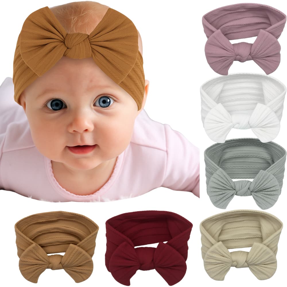 Faixa de Cabelo para Recém Nascidos até 1 ano com Laço Confortável para Bebês