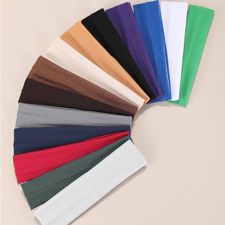 Faixas de Cabelo Penteados e Esportes Branco, Preto, Marrom Claro e Marrom Escuro, Coloridas