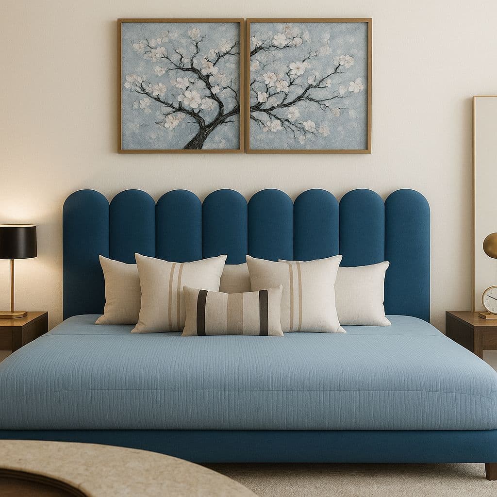 Kit 5 Até 10 Cabeceiras Cama Box Casal Moderna Luxo Estofada Modulada Sem Furo Autocolante 45cmx20cm