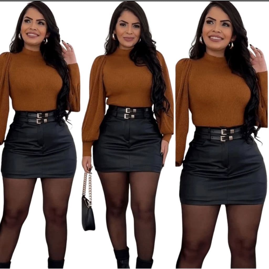 Shorts Saia Tecido Courino com 2 Cintos: Combine Estilo e Conforto