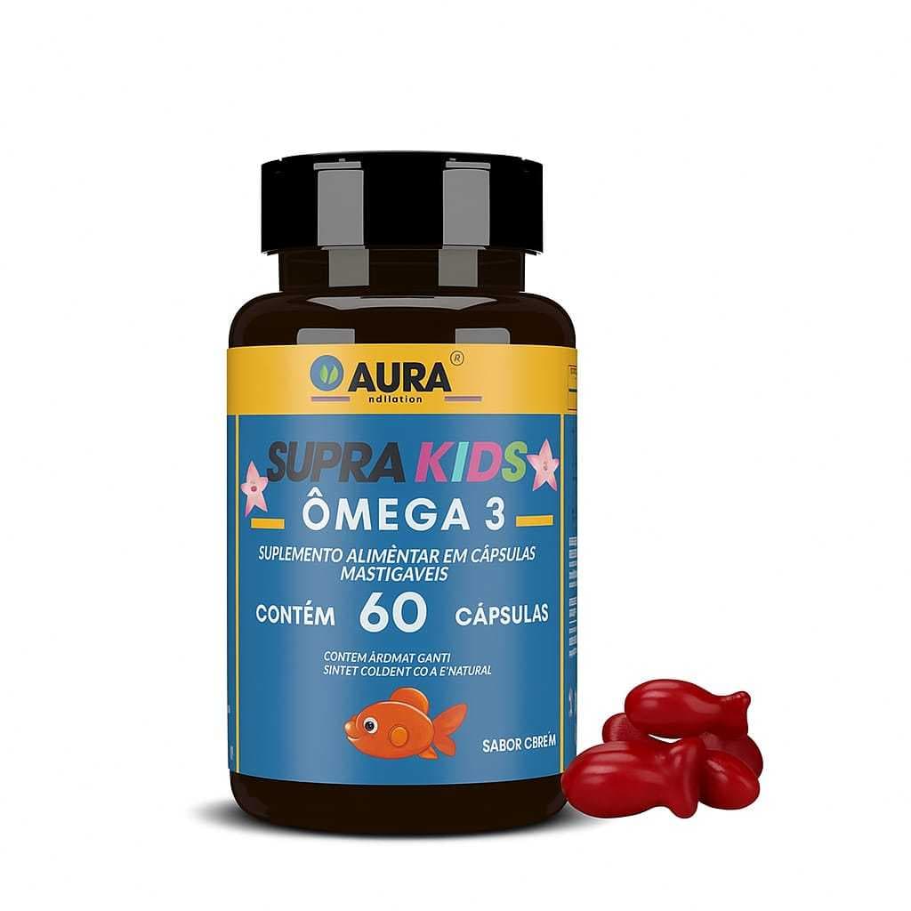 Ômega 3 Supra Kids Cápsulas Peixe Mastigáveis  -  Aura Nutrition