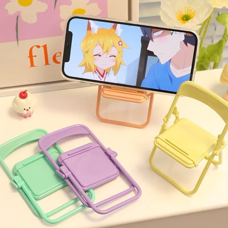 Suporte De Celular Dobrável Em Formato De Cadeira Multifuncional