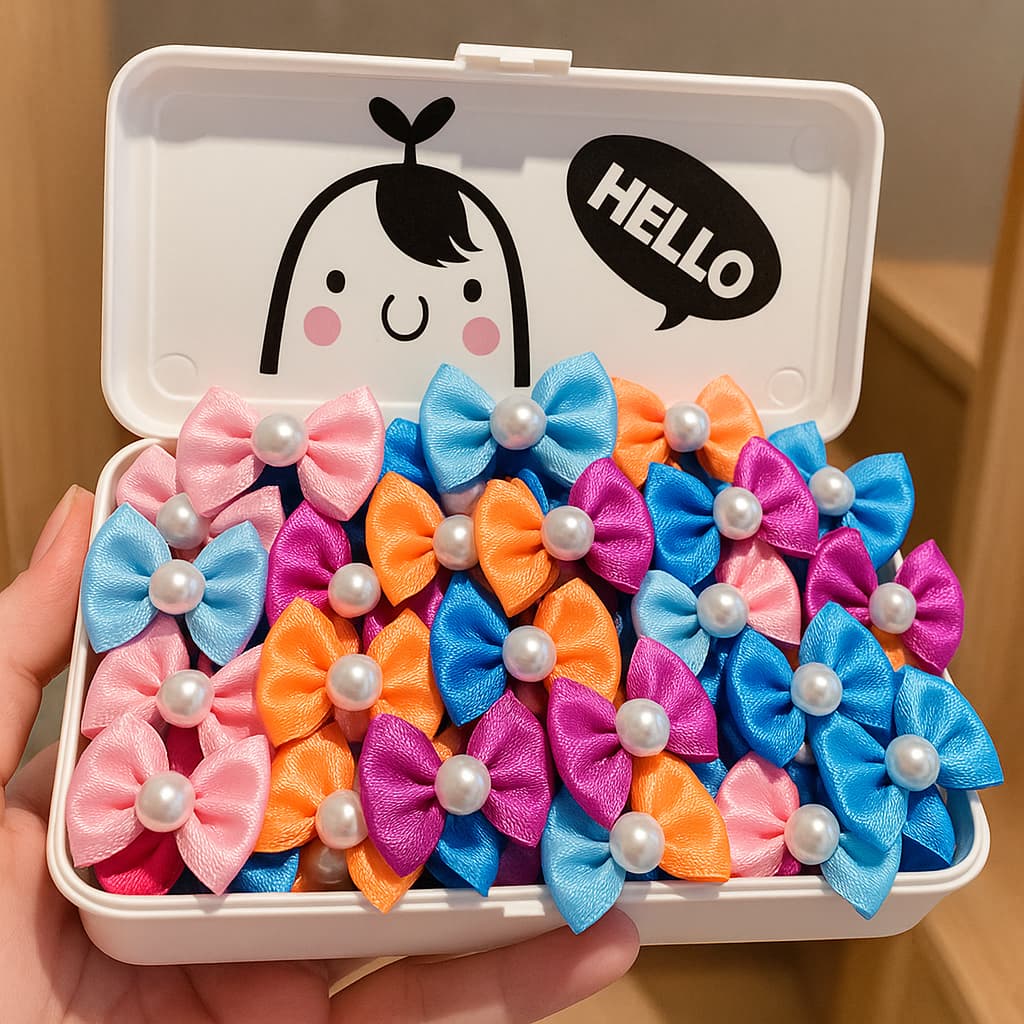 Kit 50/100 Laço Pet Premium Lacinhos Banho e Tosa Topete Groomers Perola