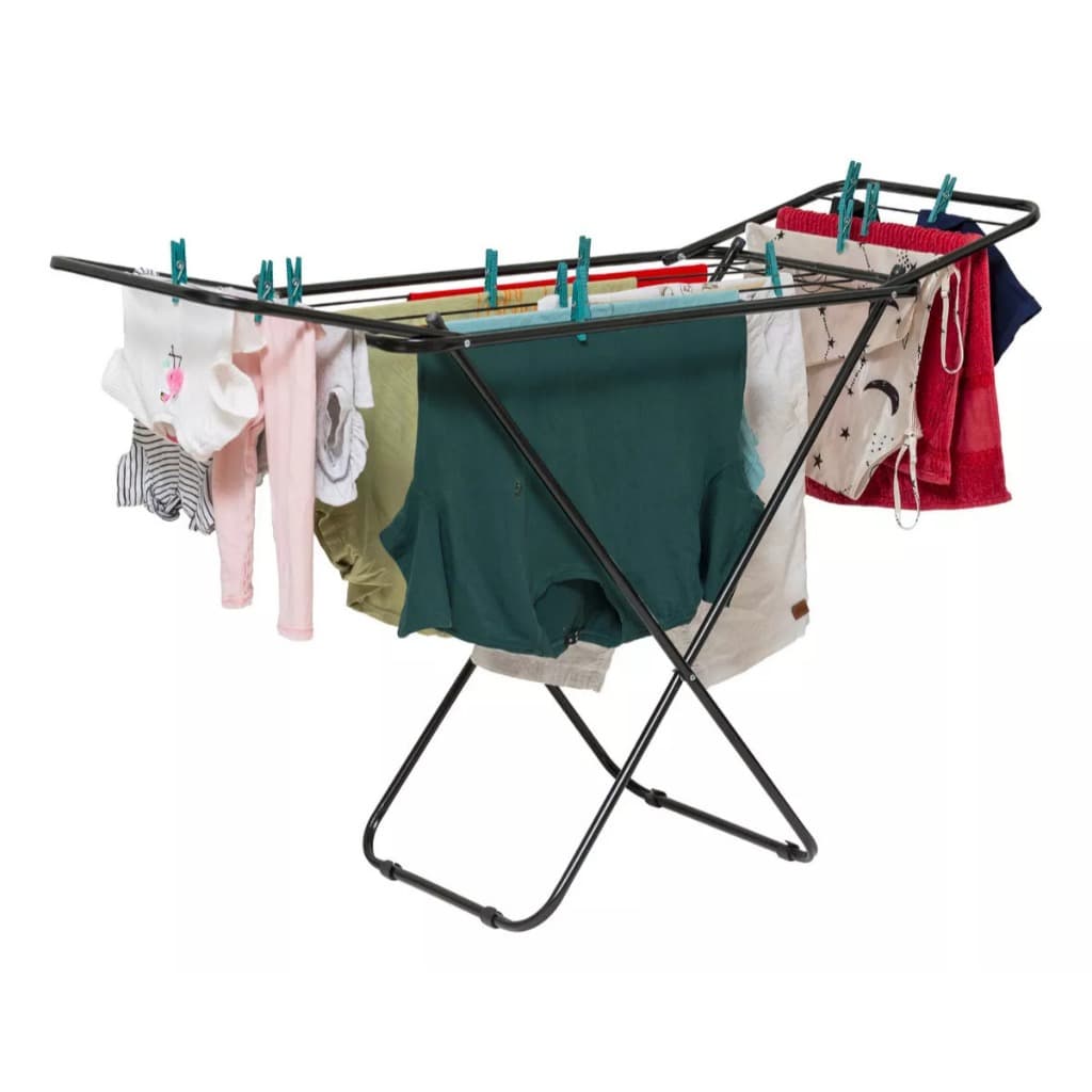 Varal Dobrável e Retrátil Slim Branco De Chão-Reforçado