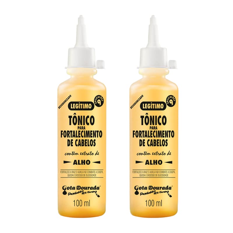 Kit 2 Tônicos Capilares de Alho Gota Dourada -  Fortalecimento de Cabelos com Extrato de Alho