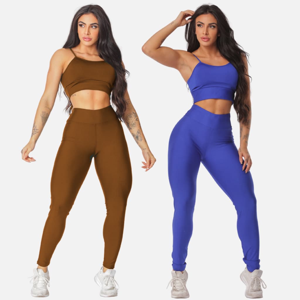 Kit 2 Conjuntos Legging e Top Alcinha