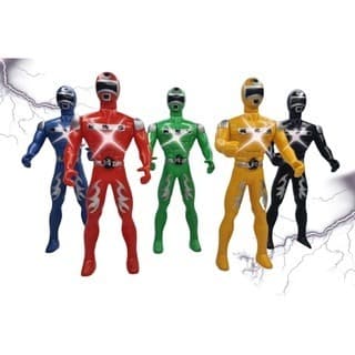 1 BONECO ARTICULADO GRANDE TIPO POWER RANGERS COM LUZ 14 CM
