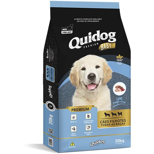 RAÇÃO Kit 5 Quidog Baby – 5×1 kg | Quidog Baby Sabor Carne Special Nutri