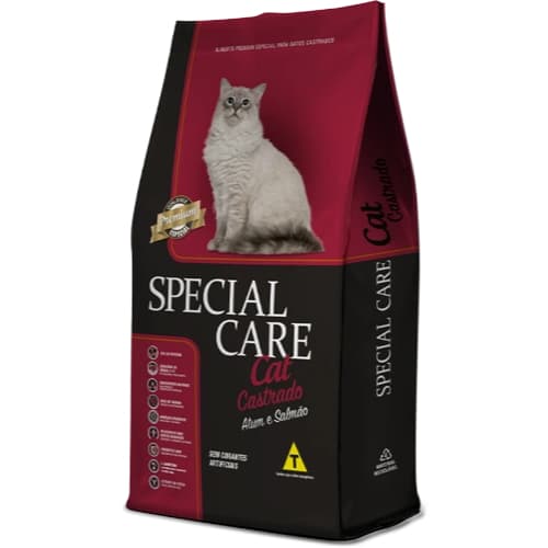 RAÇÃO Kit 5 Special Care Cat Castrados – 5×1 kg | Atum e Salmão SEM CORANTES