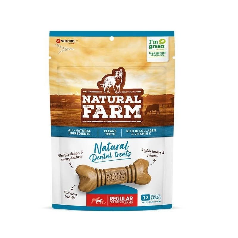 Petisco NATURAL FARM REGULAR MÉDIO Dental 420g - Higiene Bucal , Mau Hálito e prevenção de tártaro