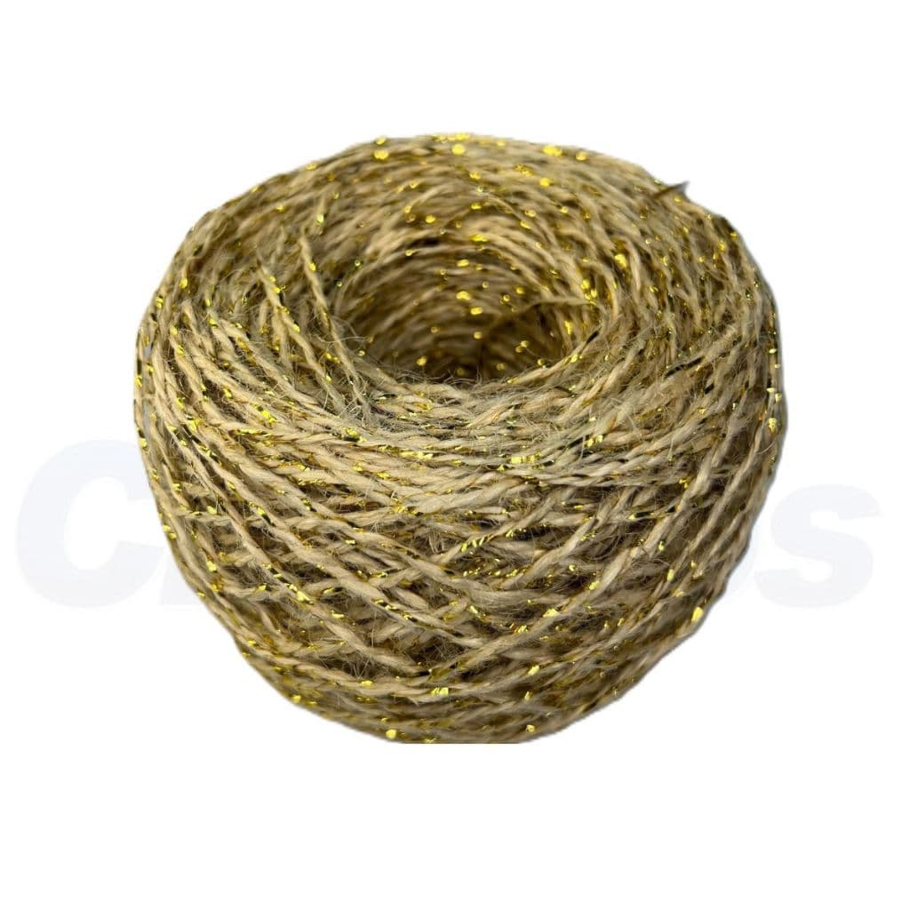 Fio de Juta Lurex 2mm Dourado 50 Metros | Artesanato Convites Lembrancinha