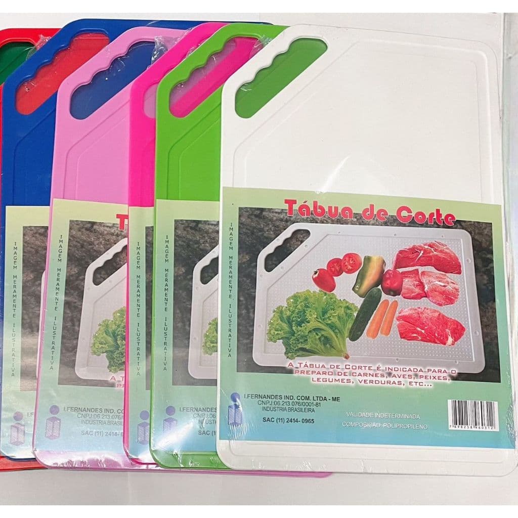 Tábua de Carne de Plástico 33x21 -Tábua para Cortes de Alimentos para Cozinha e Churrasco