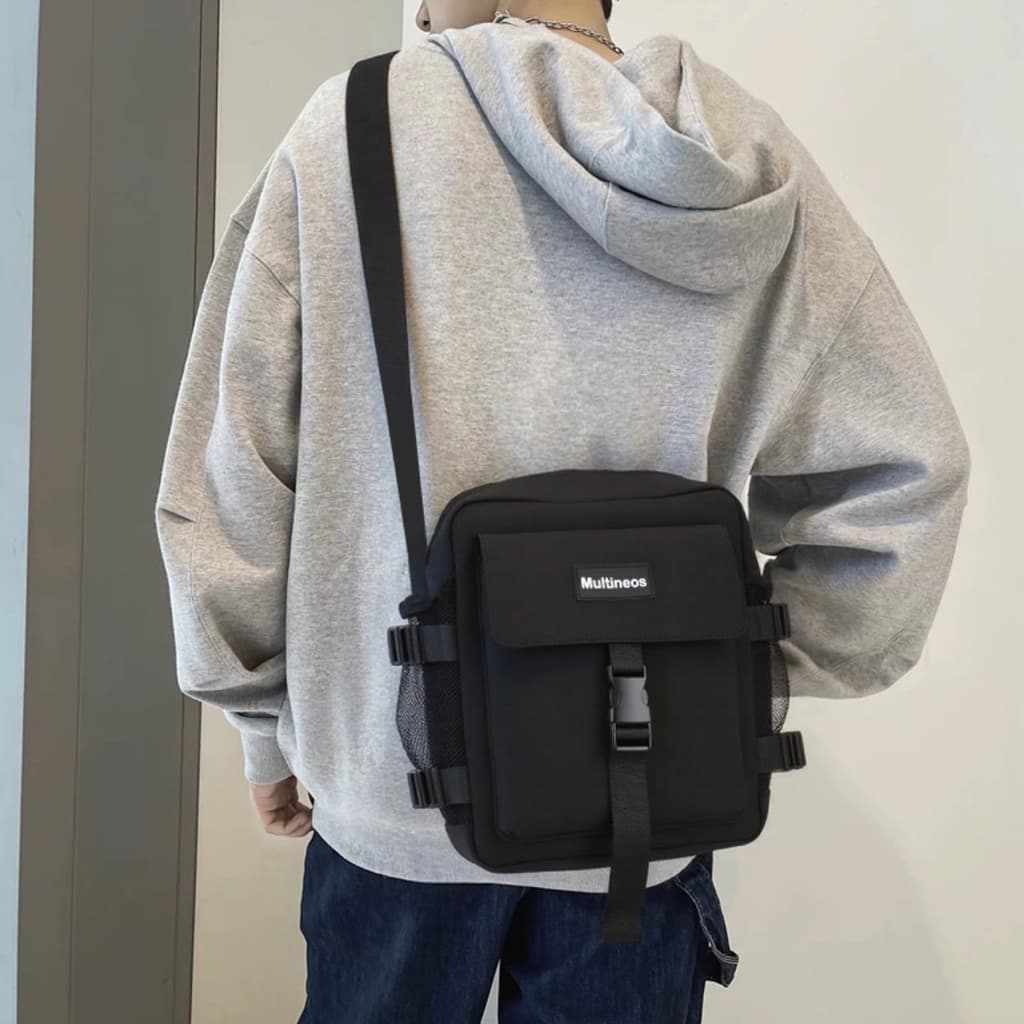 Bolsa Feminina Masculino Grande  Transversal Nylon Impermeável Multineos