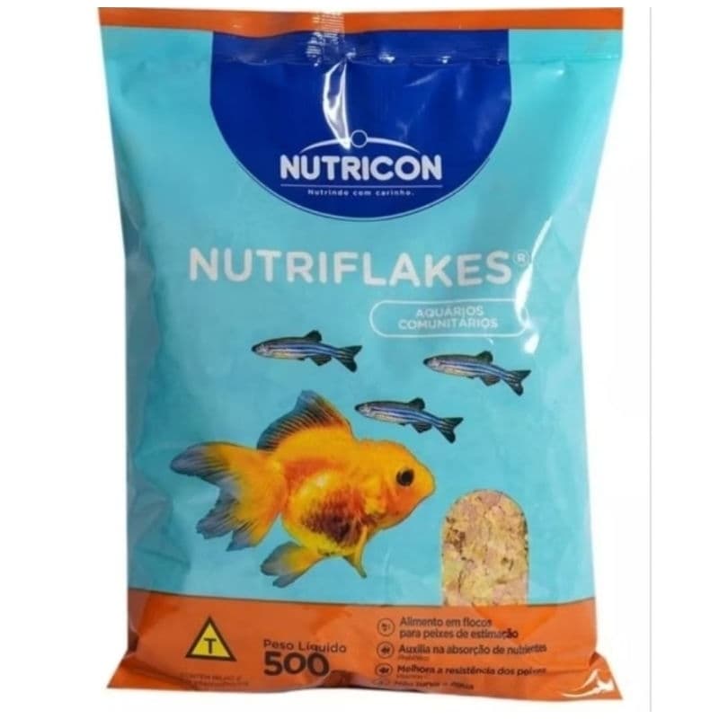 Ração Para Peixe Nutricon Flocos 500gr