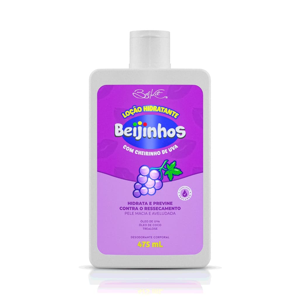 Loção Hidratante Desodorante Corporal Beijinhos Uva 475ml Belkit
