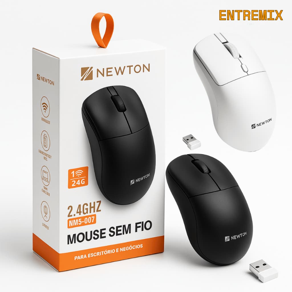Mouse Sem Fio Gamer Escritório USB Alta Precisão Wireless Compacto Branco Preto