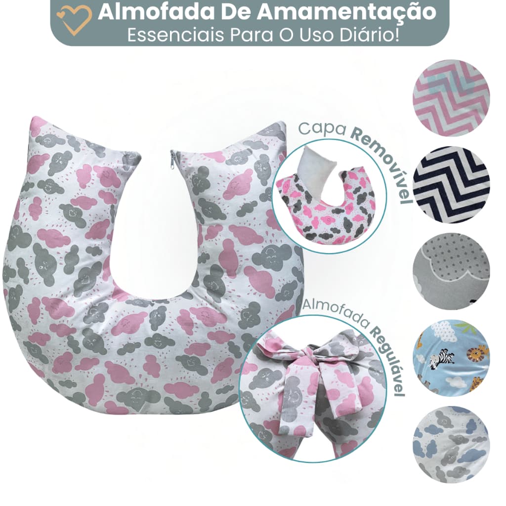 Almofada De Amamentaçao Bebe Menina Menino Maternidade Varias Estampas