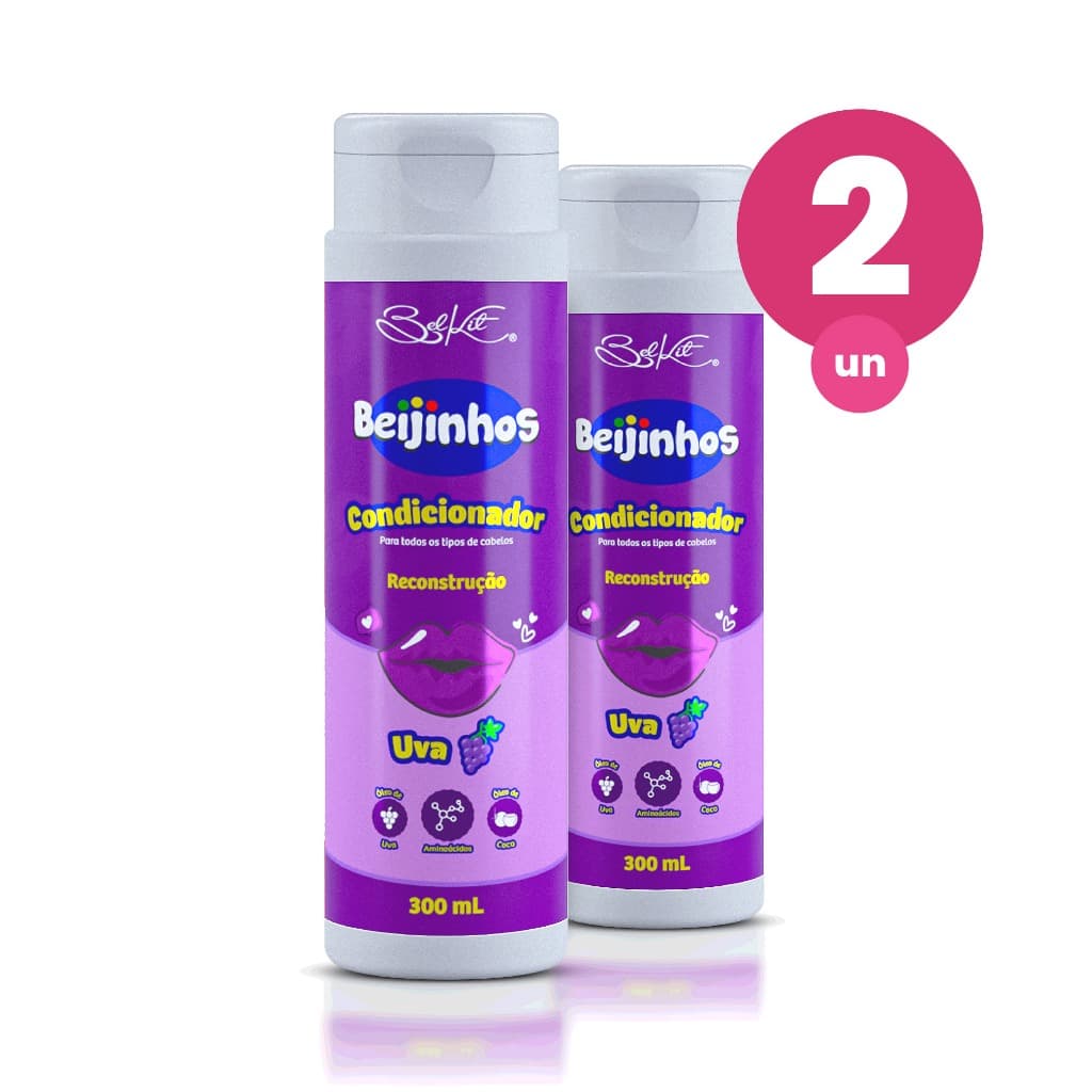 Kit 2 Condicionador Hidratante Beijinhos Uva 300ml Belkit