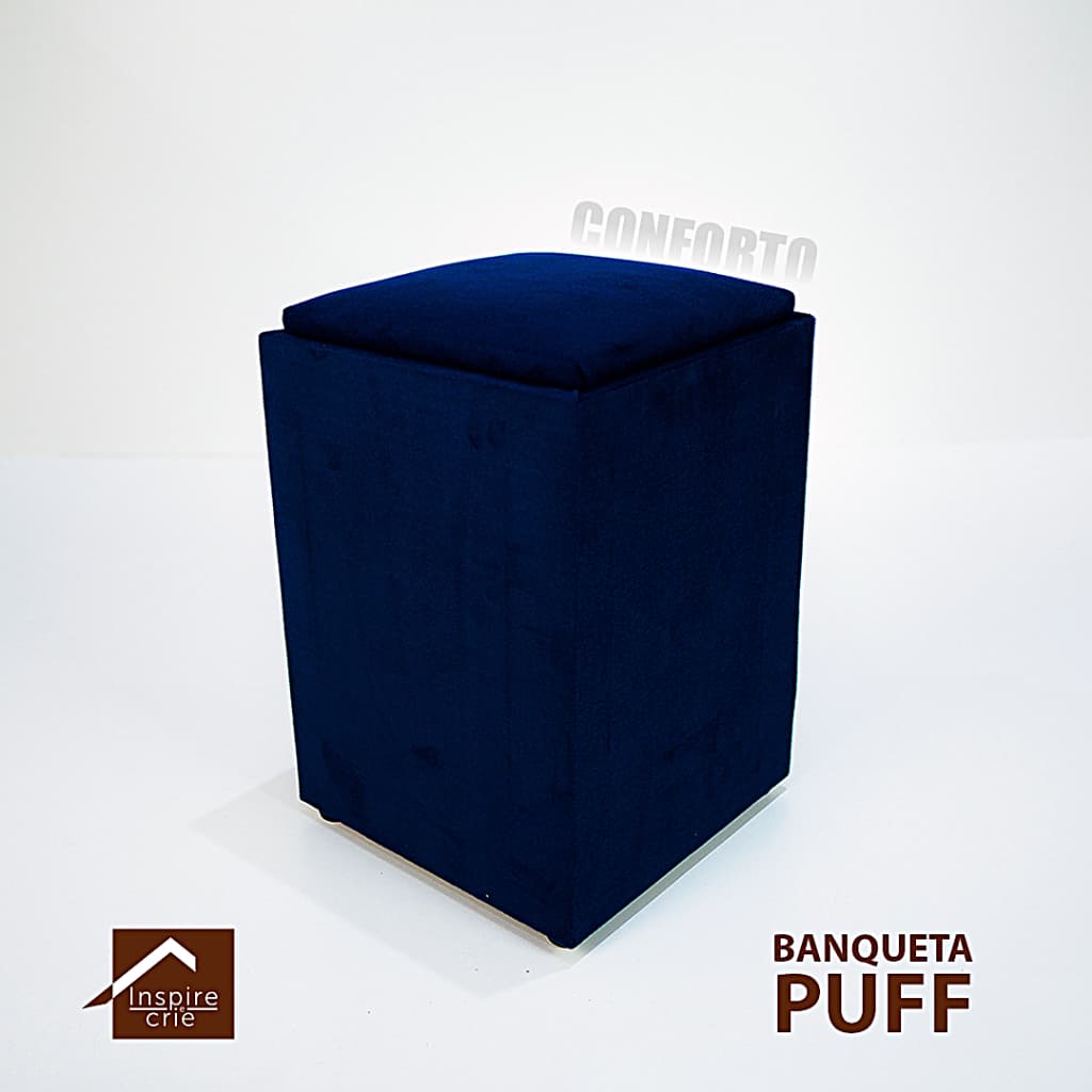 PUFF Suede com Almofada Pratico Elegante e Super Confortável
