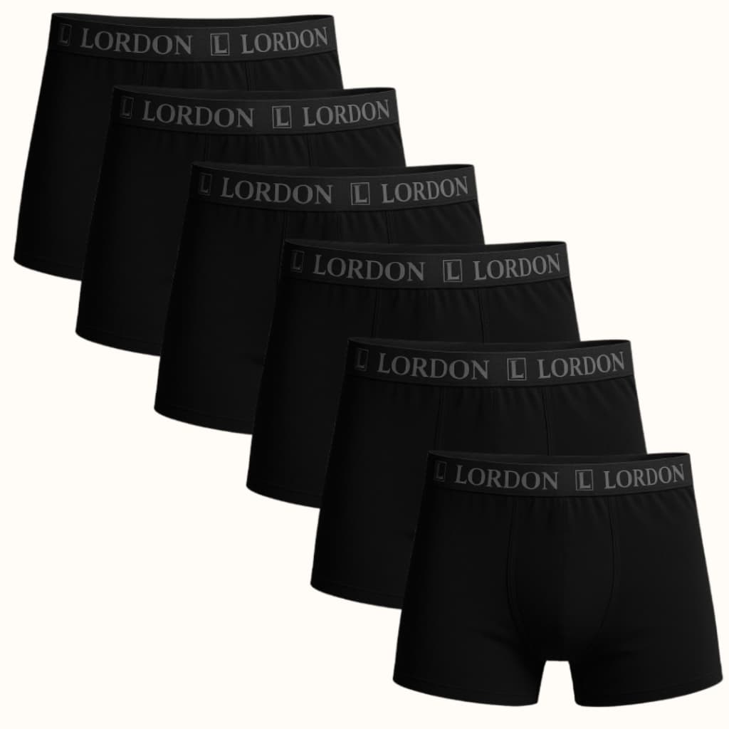 Kit 6 Cuecas Boxer Preta Plus Size XG ao G4 Microfibra Ajuste Perfeito