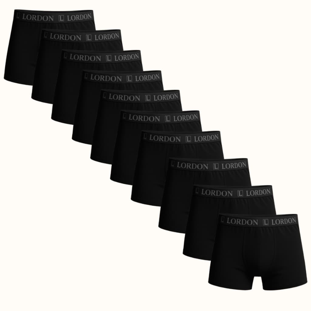 Kit 10 Cuecas Boxer Básica Microfibra Lisa Preta