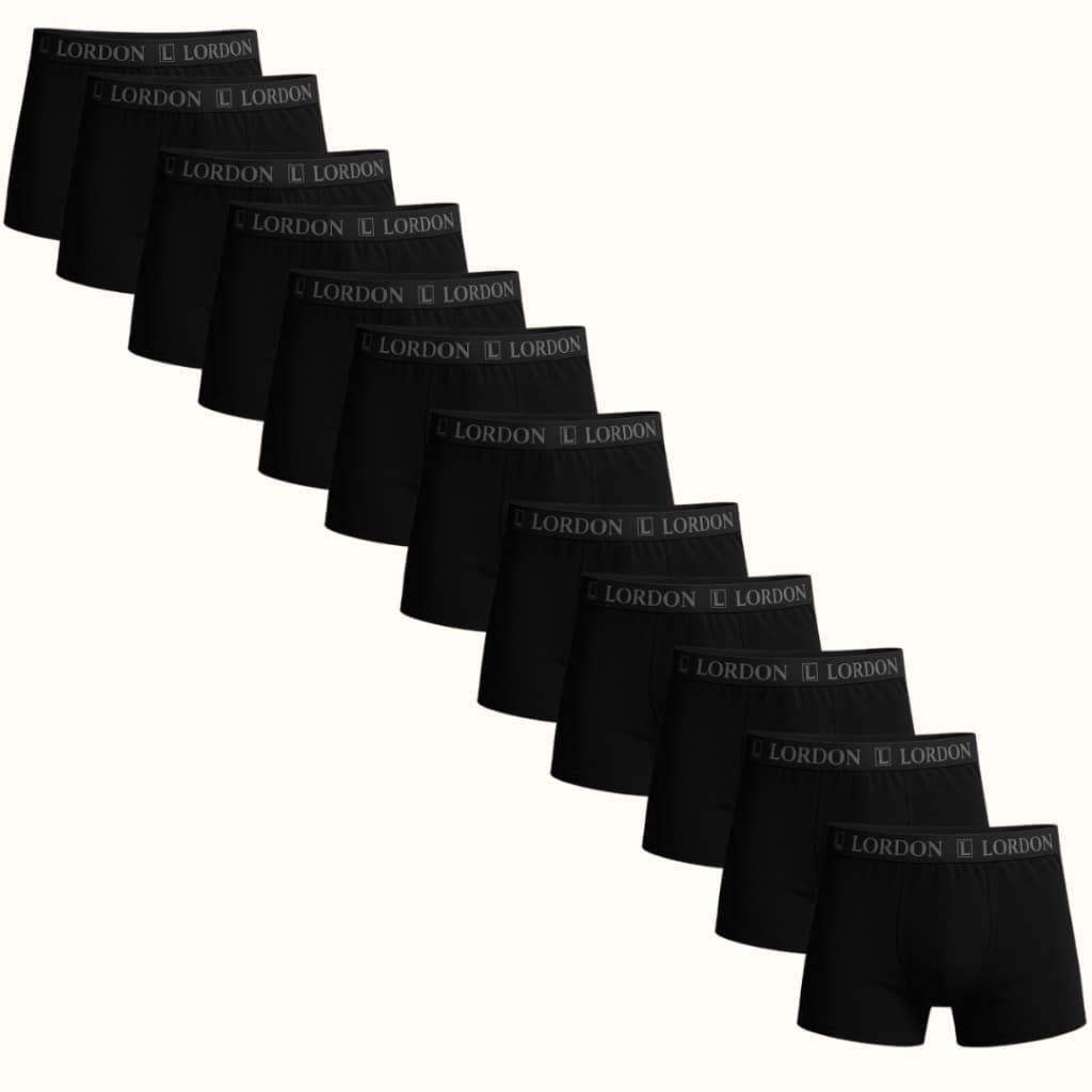 Kit 12 Cuecas Boxer Adulto Plus Size Microfibra Básica Preta