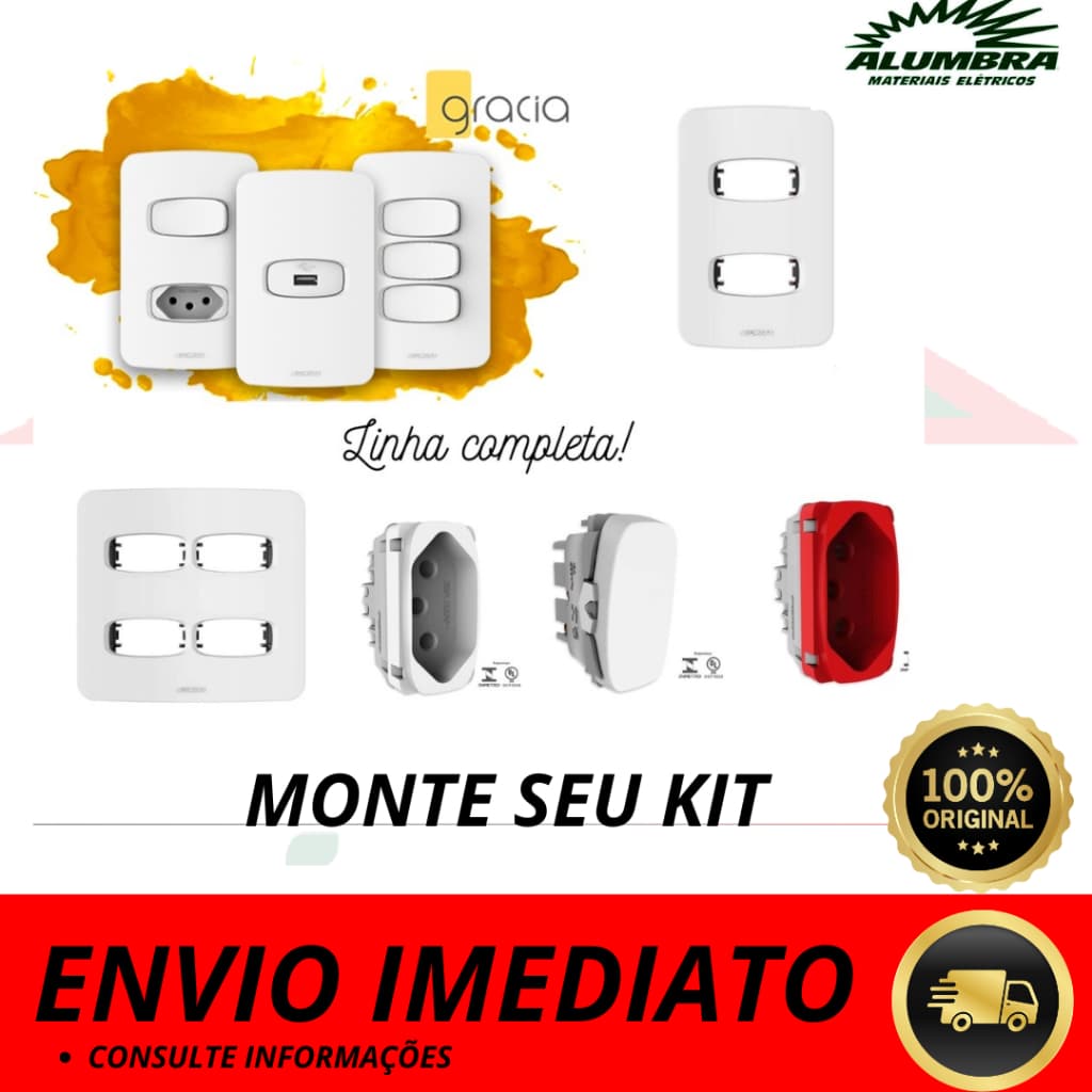 Monte seu Kit de Interruptor e Tomada Gracia Max - ALUMBRA