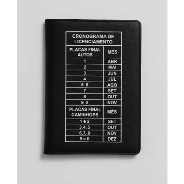 Porta Documentos de Veículo Em Couro Sintético