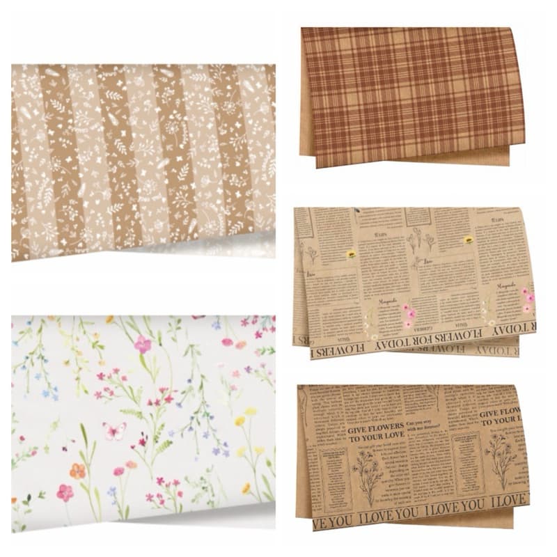 Papel Kraft Estampado/Decorado Albano 68x79cm com 25 folhas