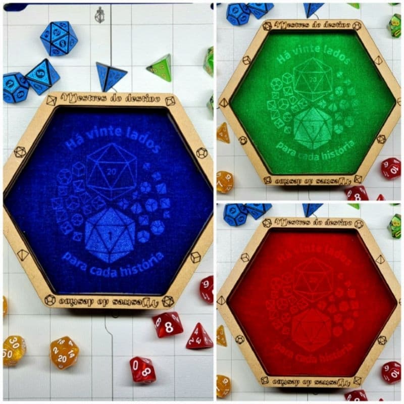 Arena/Bandeja de Dados Com Tecido Pequena, vampire, cthulhu, rpg, boardgame, dice