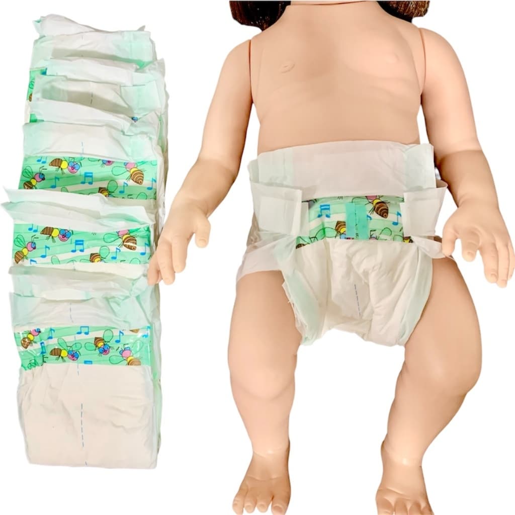 Kit 12 Fraldas Descartáveis Boneca Bebê Mamãe Reborn