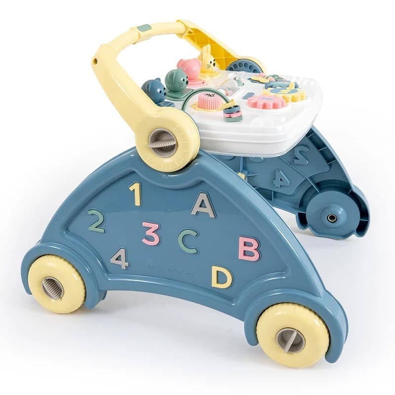 Andador para Bebê 4 em 1 Picolor Azul com Som de Animais e Centro Atividades Poliplac