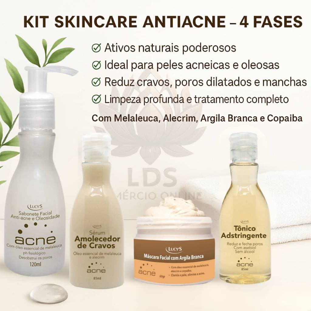 Skin Care ACNE Limpeza de Pele Amolecedor de Cravos Mascara Argila Branca Tônico Adstringente