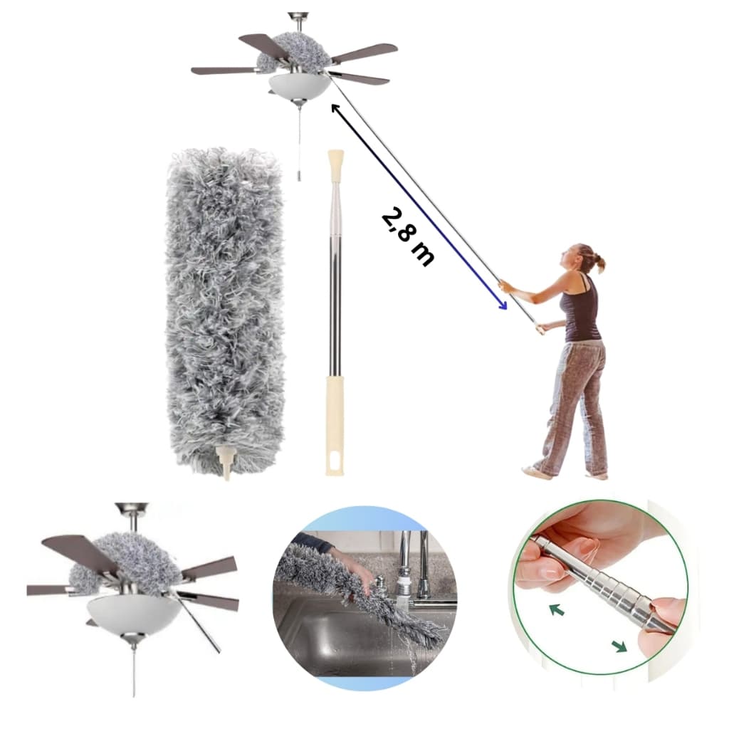 Espanador Microfibra  Telescópio Extensível Até 2,80 Novidade