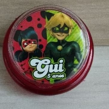 Kit 5  Io-iô Lembrancinha Personalizado  festa infantil Miraculous Ladybug e Gato