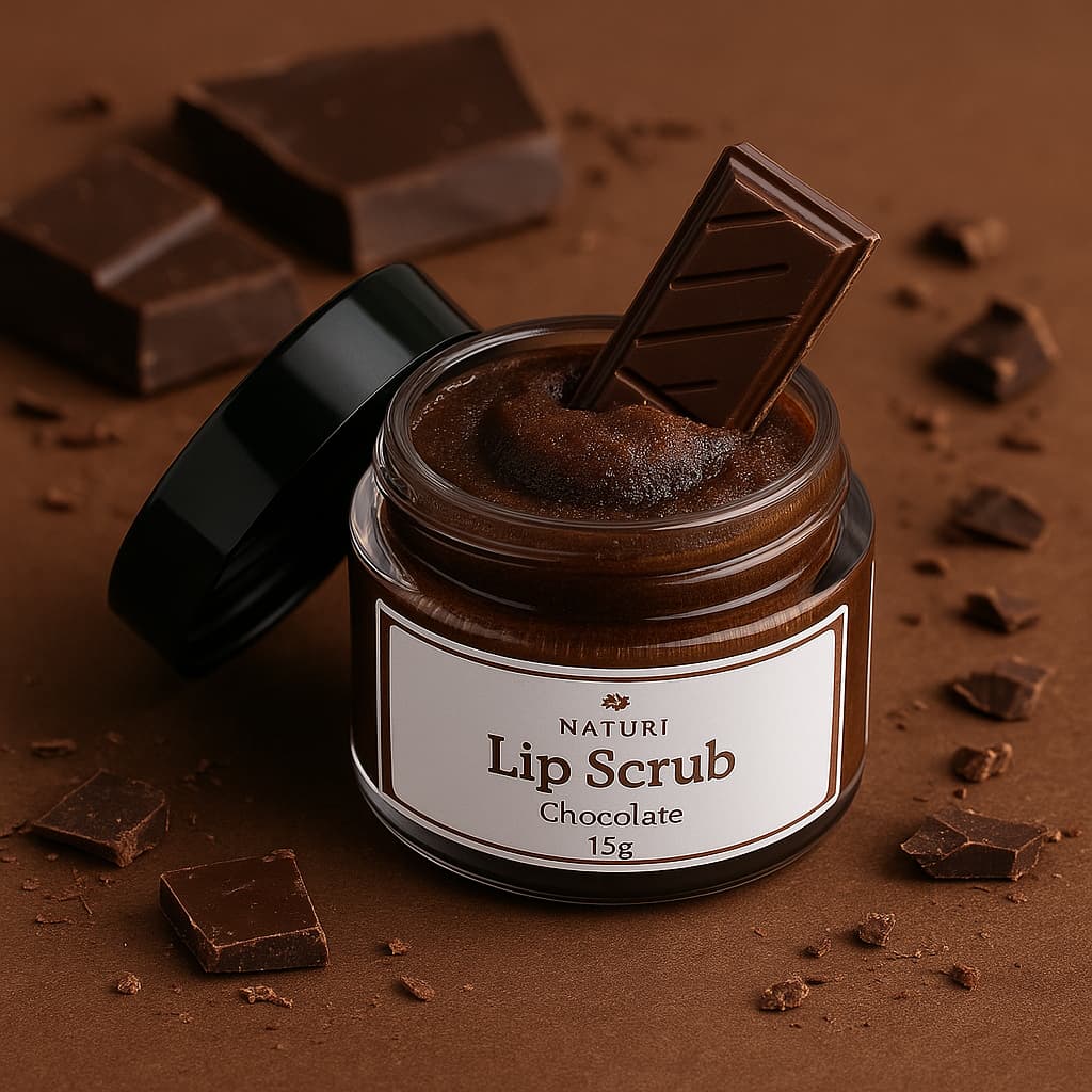Lip Scrub Chocolate Natural | Esfoliante Labial Hidratante com Vitamina E – 15g