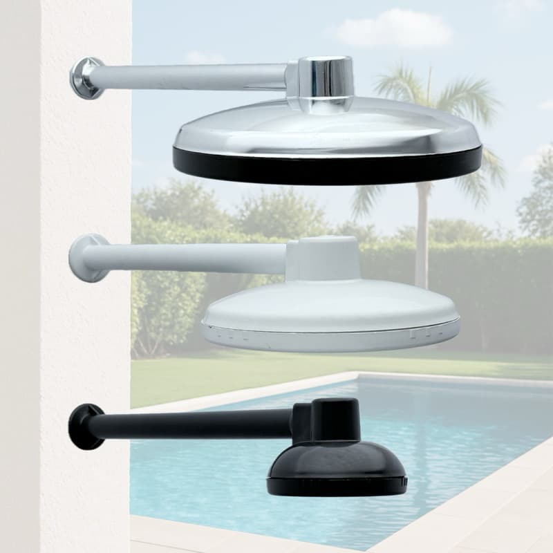 Ducha Cromada Chuveiro Frio Chuveirão Quintal Externo Interno Plástico Cano 30cm Rosca 1/2