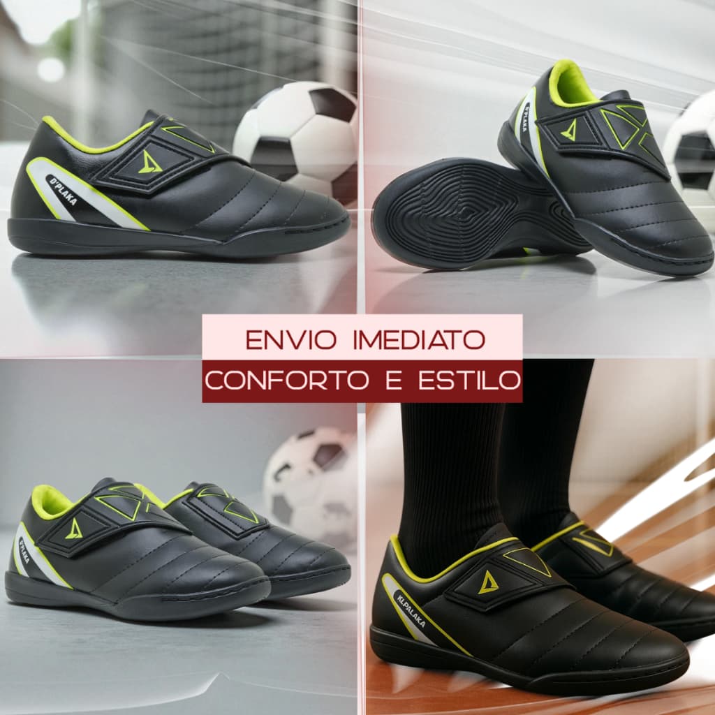 Chuteira Infantil Futsal Quadra Com Fechamento em Velcro Confortável