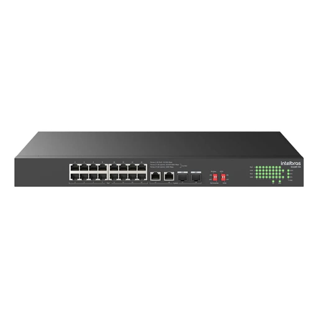 Switch Nao Gerenciavel Poe 18 Portas S1118f-pa Intelbras Qos