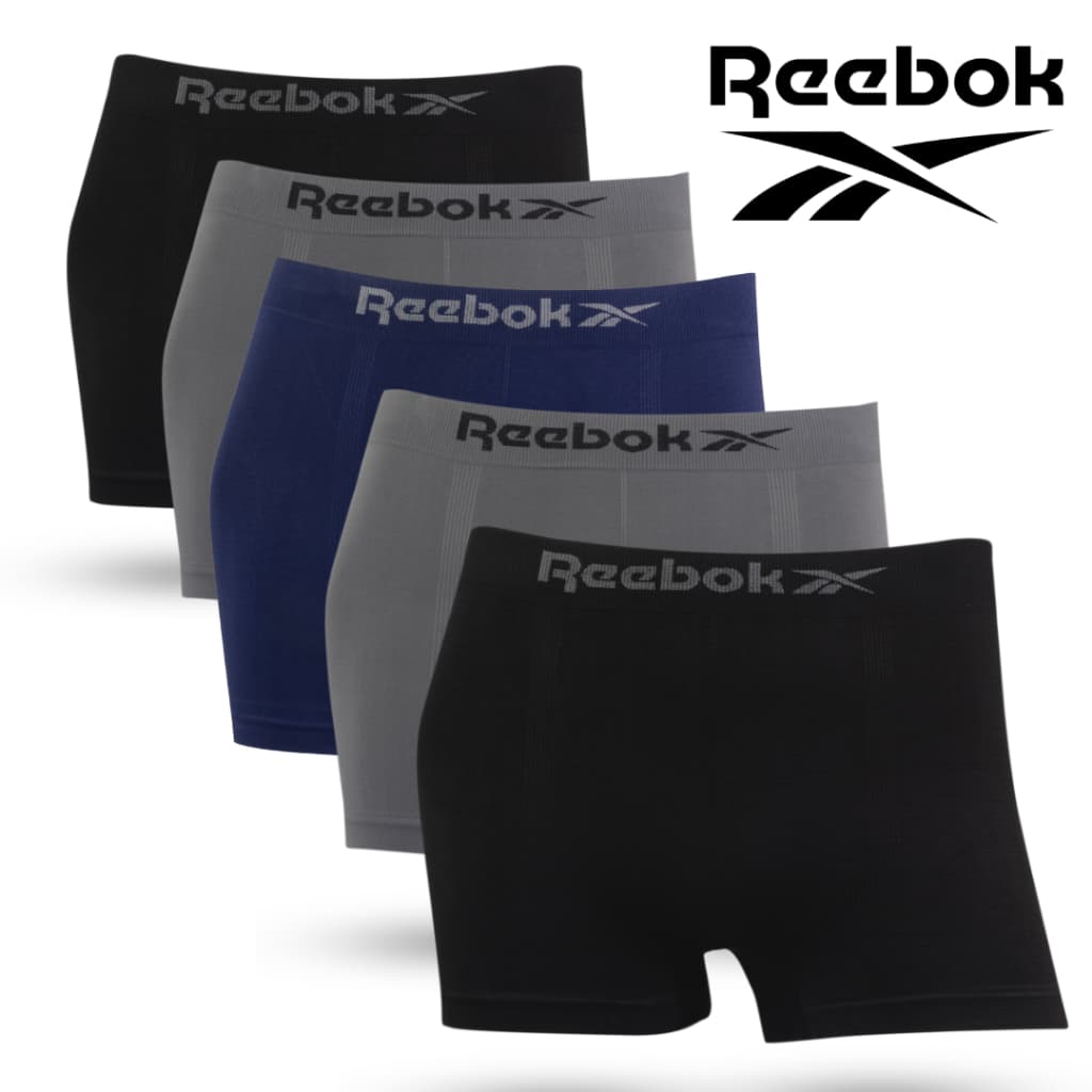Kit 5 Cuecas Boxer Reebok Lisa Microfibra Masculina Sem Costura - Adulto