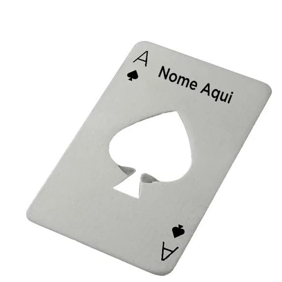 Abridor Garrafa Criativo Personalizado Com Nome Carta Baralho Envio Imediato