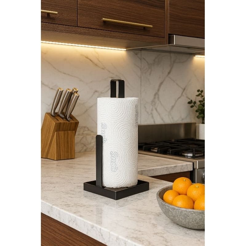 Suporte de Mesa Porta Papel Toalha em Metal | Organizador Moderno para Cozinha Luxo
