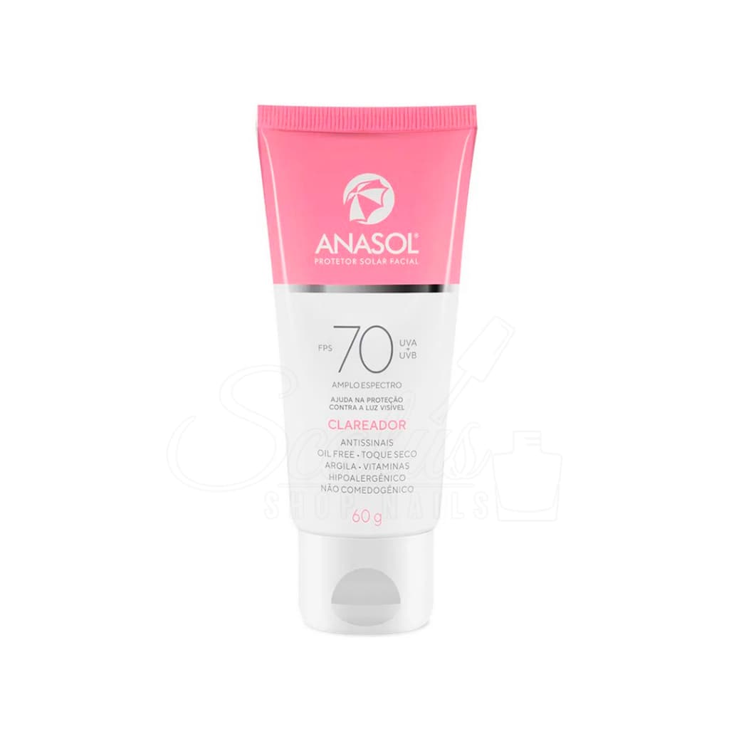 Protetor Solar Facial Anasol 70 FPS Clareador 60g Original