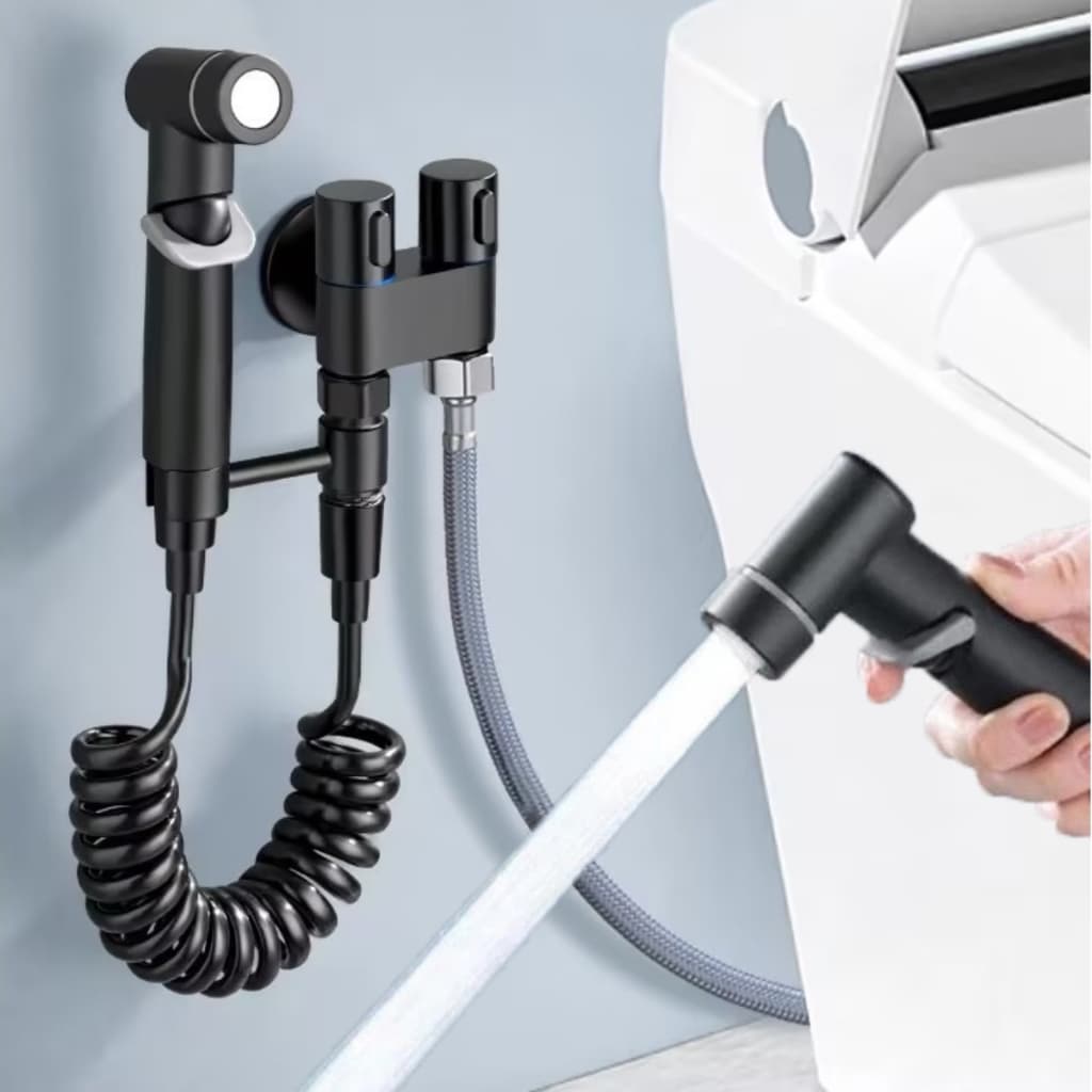 KIT Para BANHEIRO De Ducha Higiênica Abs Duas Alças Saída Independente Com Registro Inox