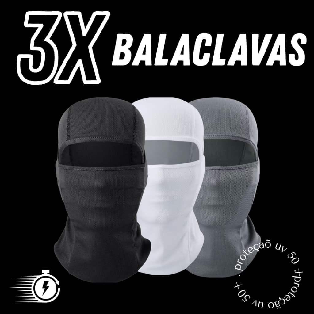 Touca Ninja Balaclava Toca UV+50 Proteção Solar Térmica Motoqueiro Motoboy touca preta
